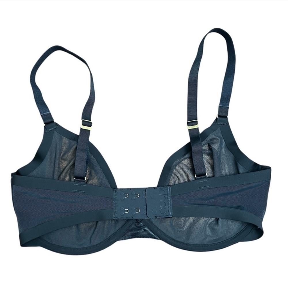 CUUP The Plunge Underwire Bra Black 36F 36DDD Sheer Mesh NWOT - Picture 4 of 7